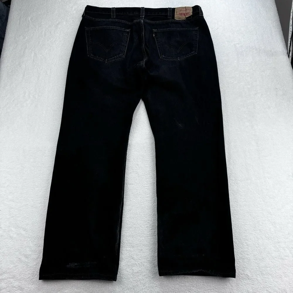 Levis 501 Jeans VTG‎ Men 42x32 Black Straight Button Fly Denim